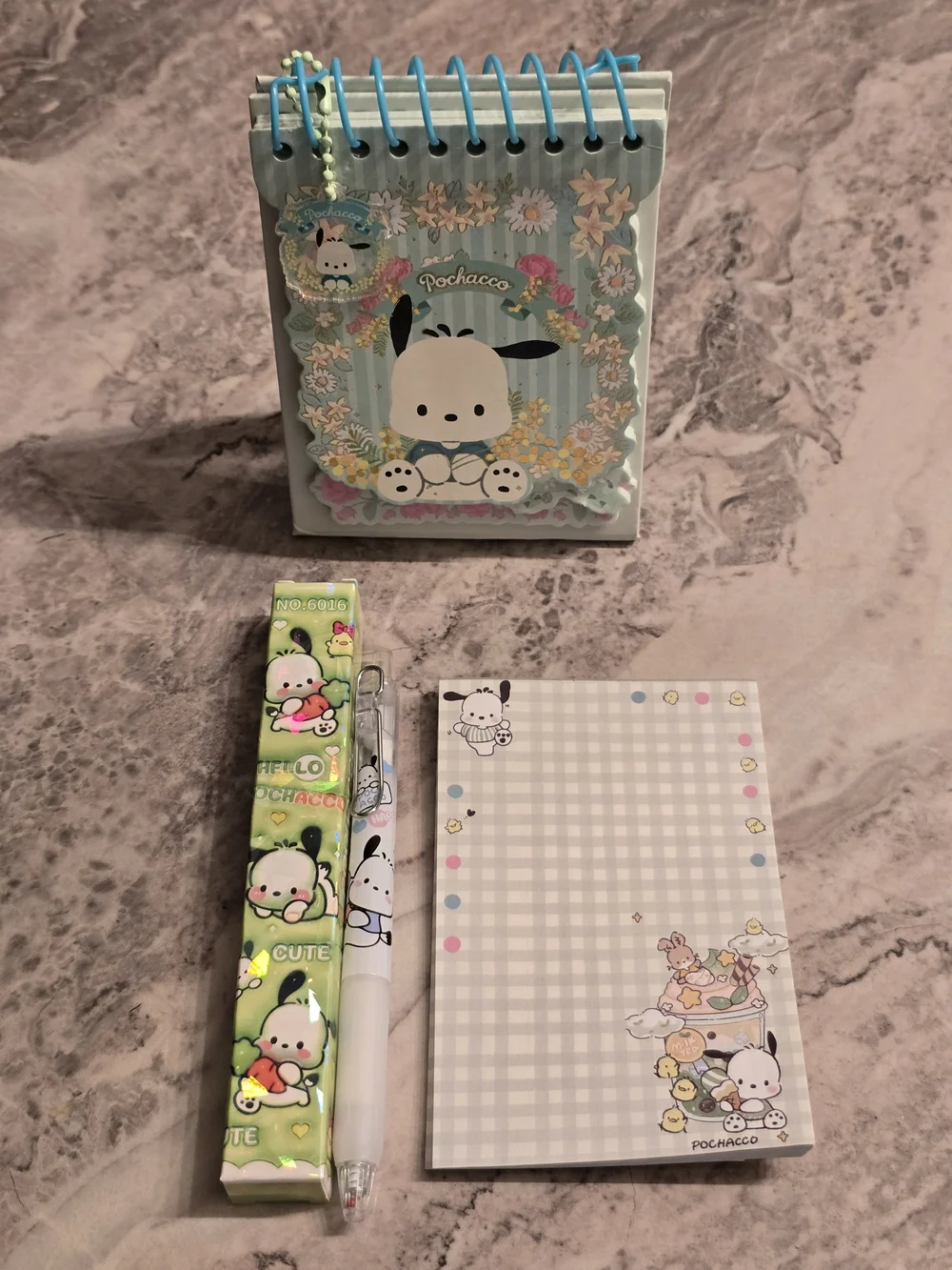 Pochacco Spiral Notepad & Matching Stationery Set
